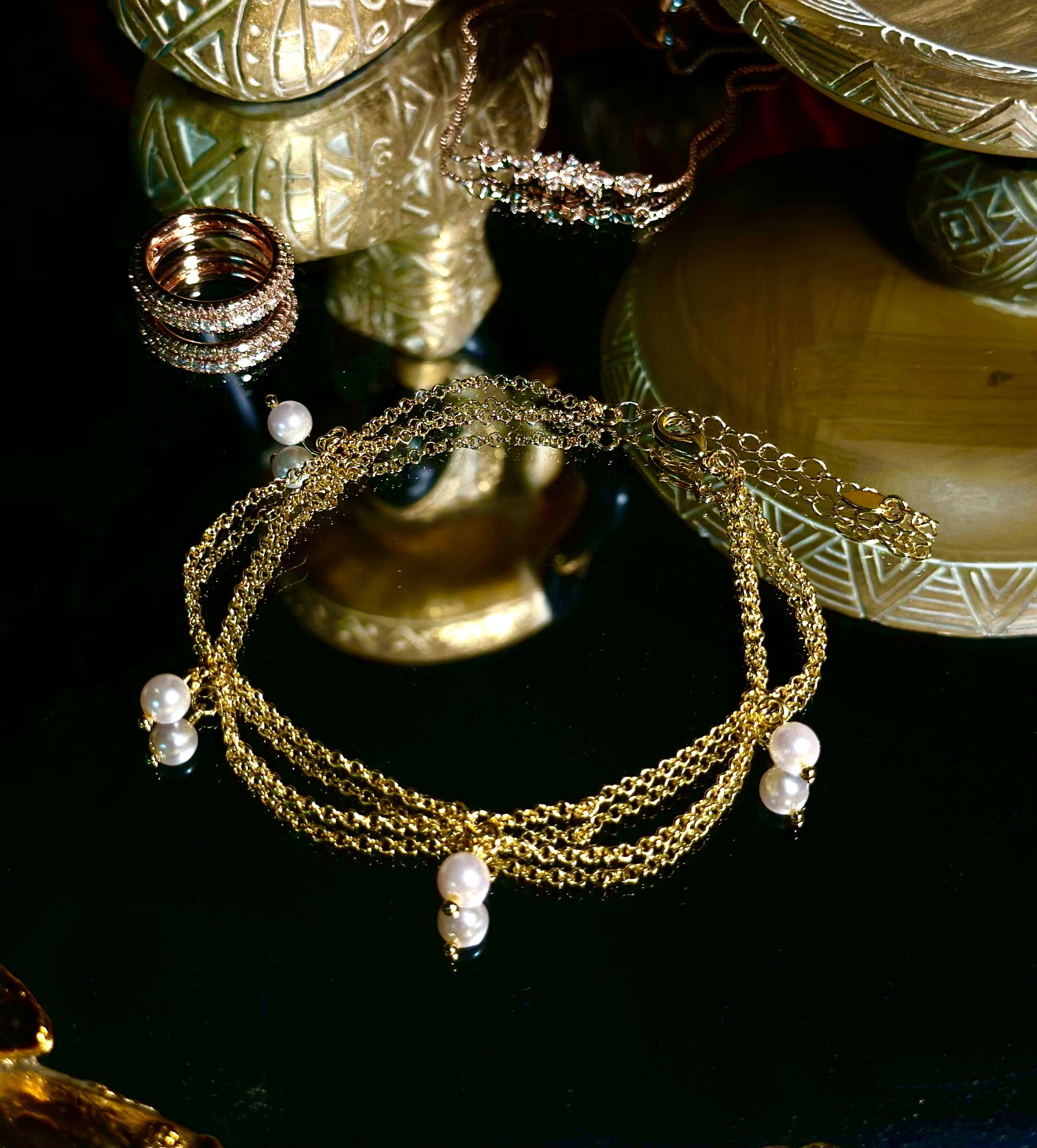 Faux Pearl Chain Decor Anklet - Image 4