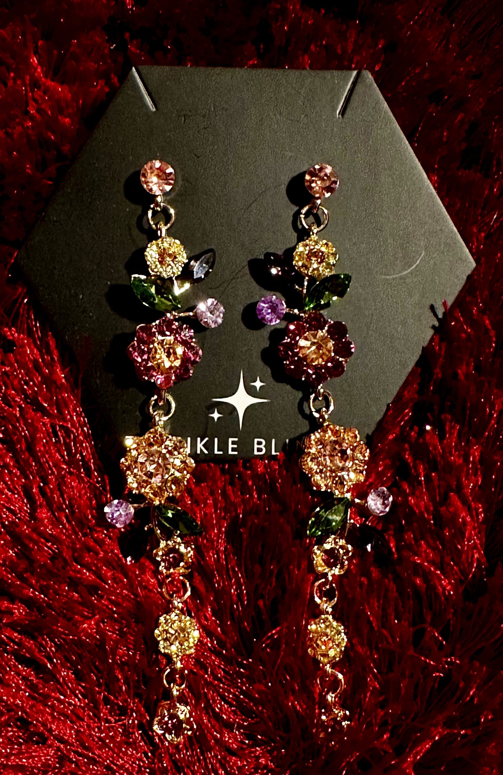 Multi Rhinestone Crystal Earrings - Image 3