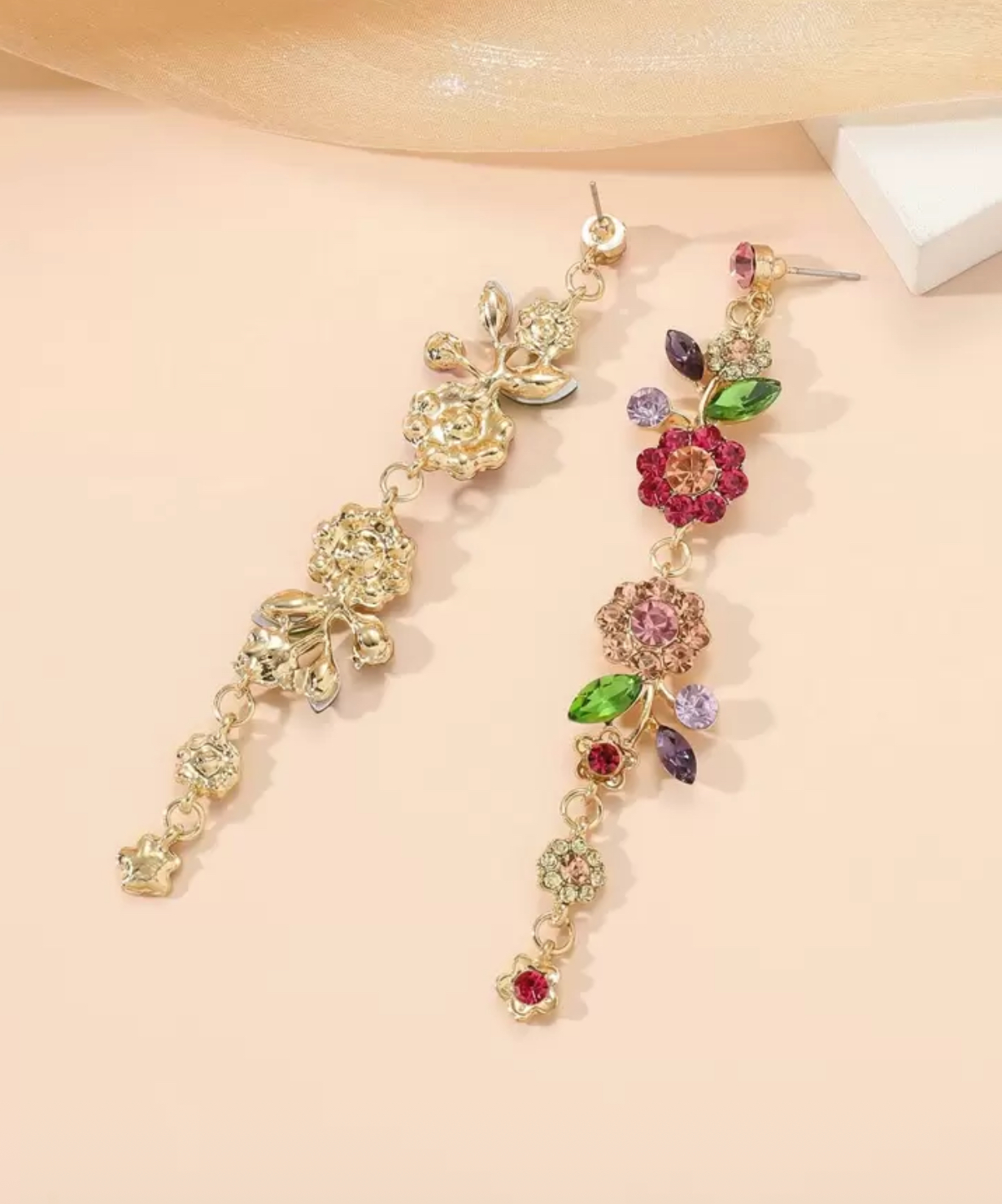 Multi Rhinestone Crystal Earrings - Image 2