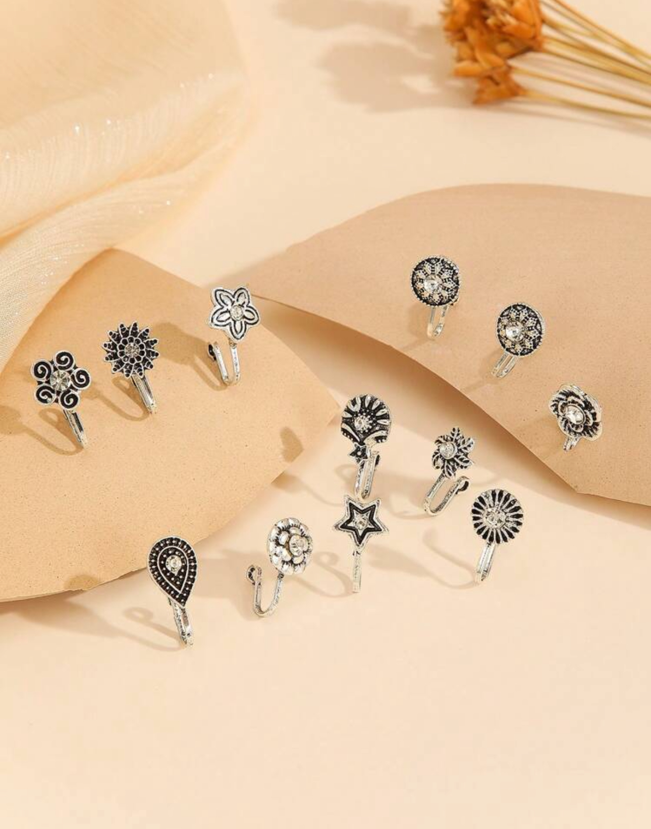 Metal Nose Pins (Silver) Single Piece - Image 3