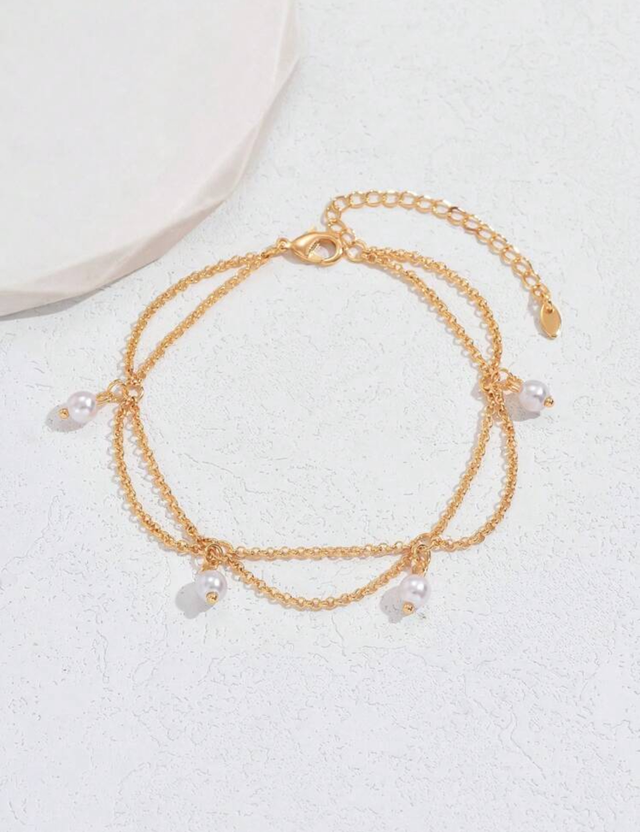 Faux Pearl Chain Decor Anklet - Image 2