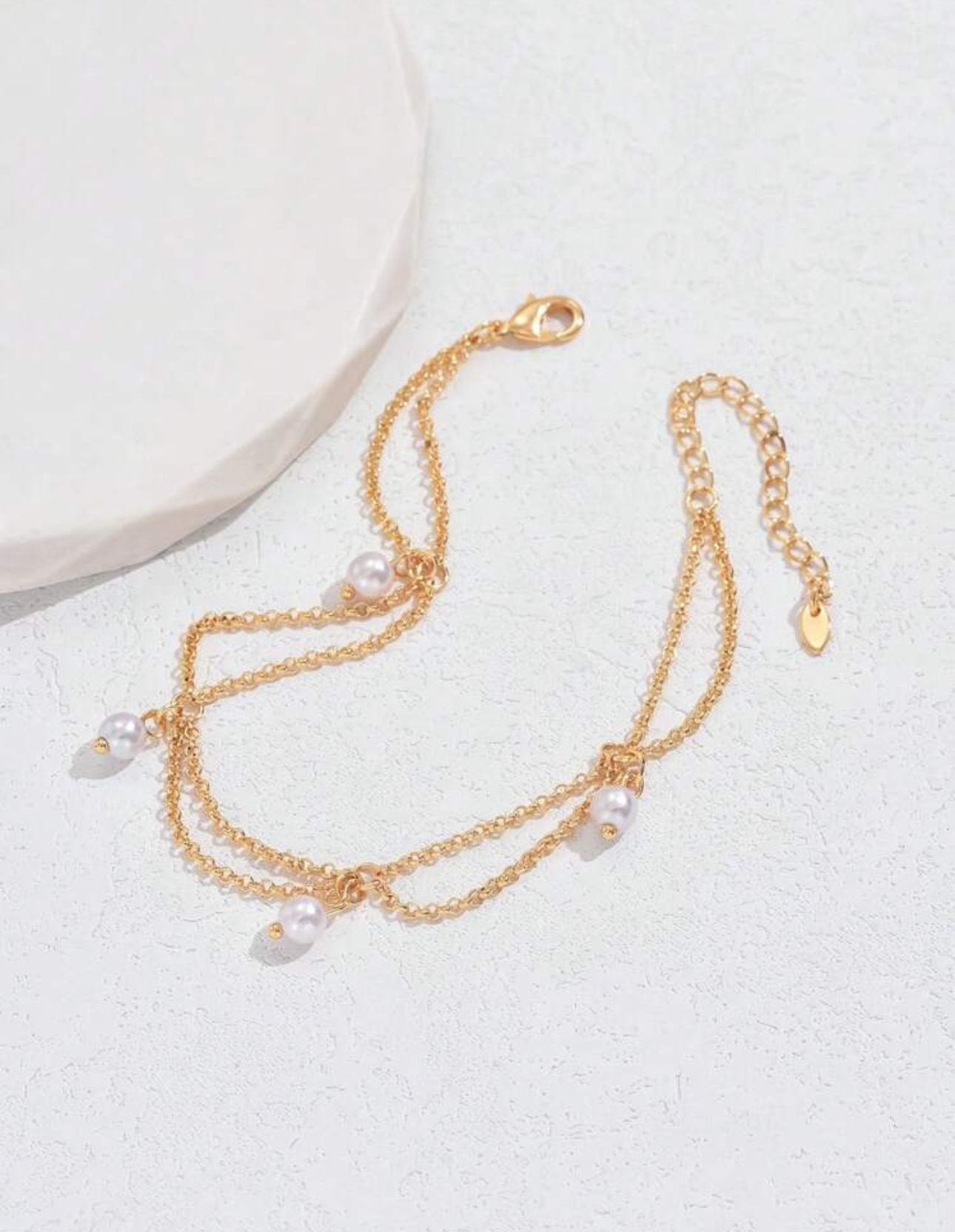 Faux Pearl Chain Decor Anklet - Image 3