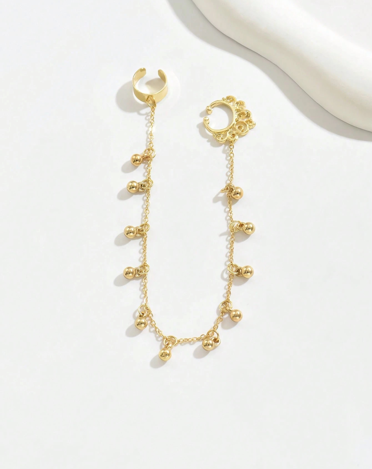 Golden Tassel Pendant Nose Chain - Image 3