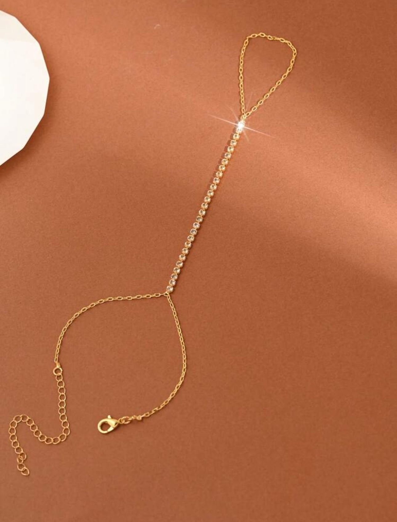 Diamond Encrusted Gold Mitten Bracelet - Image 2