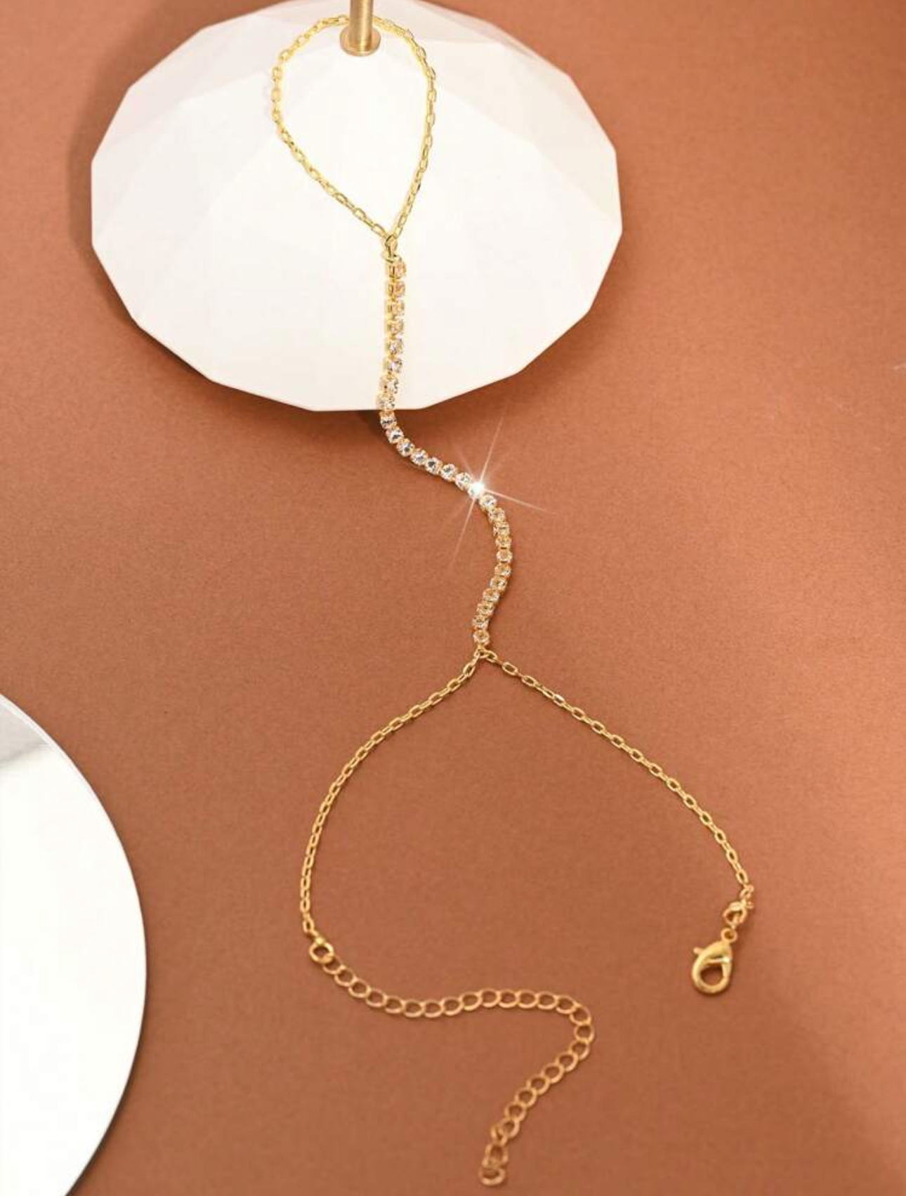 Diamond Encrusted Gold Mitten Bracelet - Image 3