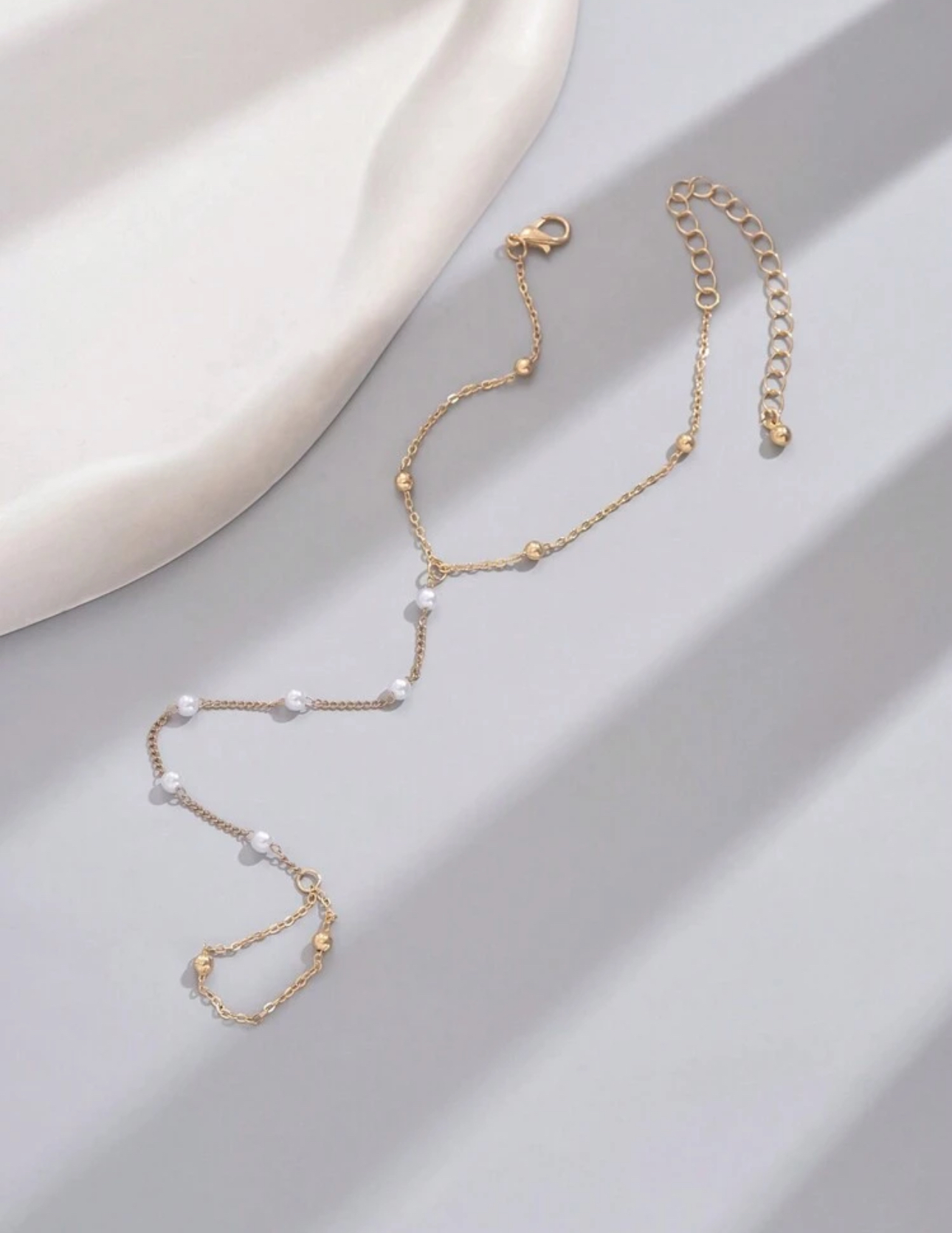 Faux Pearl Beaded Mitten Bracelet - Image 3