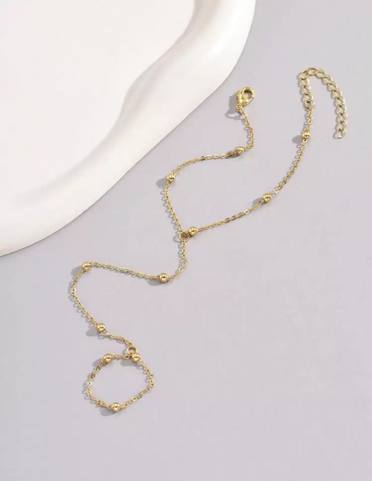 Minimal Metal Beads Mitten Bracelet - Image 3