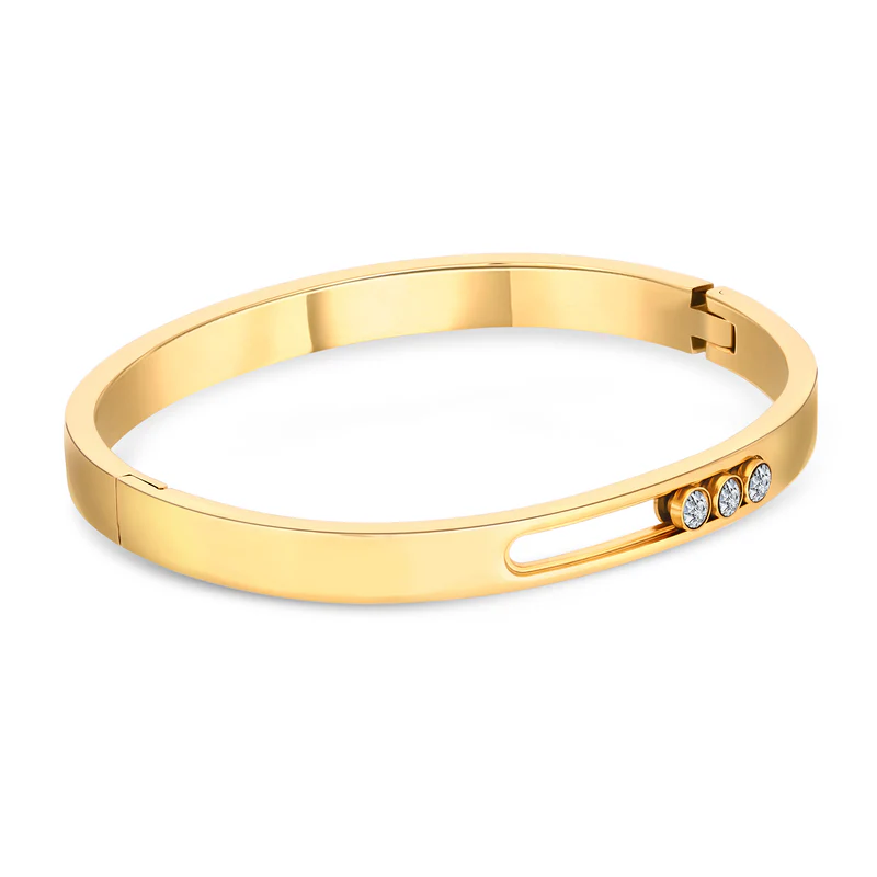 Exquisite Luxury Moving Rhinestones Cuff Bangle - Image 2