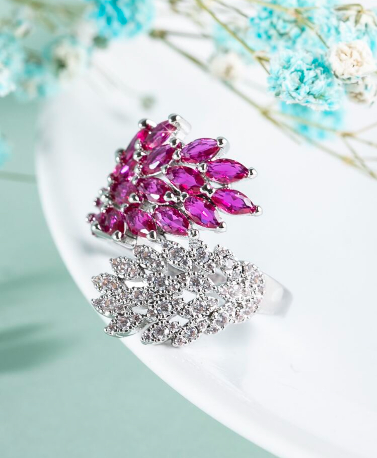 Ruby and Zirconia Luxe Ring - Image 2